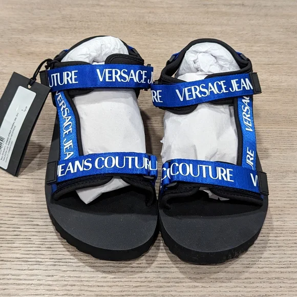 Versace Jeans Men\'s Strappy Logo Beach Sandals NEW Mens Versace Jeans Couture Beach Strappy Sport Sandals  main image 3